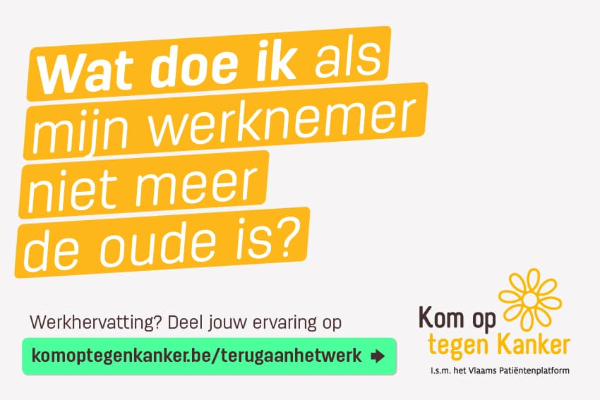 Kom op tegen Kanker lanceert onderzoeksproject rond werkhervatting tijdens en na langdurige ziekte