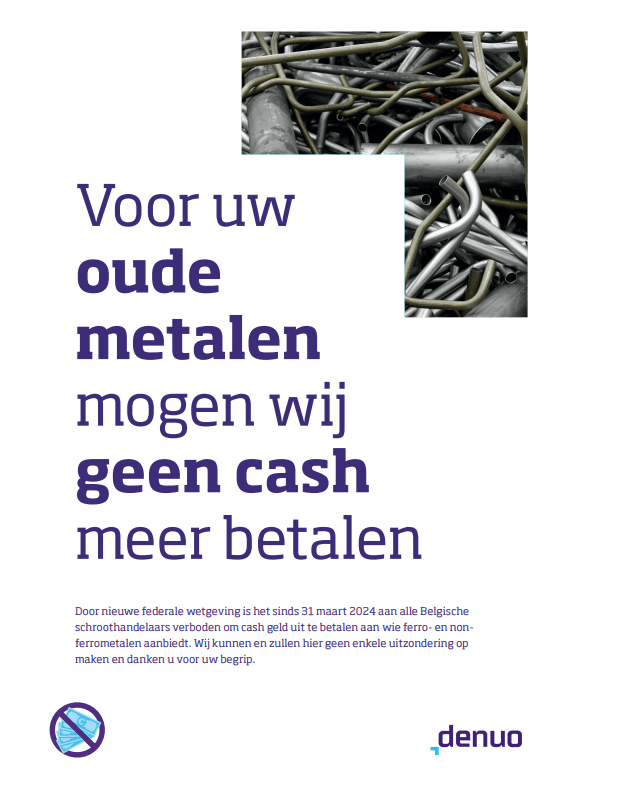 FOD Economie verduidelijkt de regels rond verbod van cash-betaling bij aankoop oude metalen